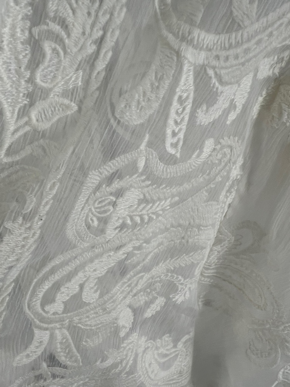 White Lace Open-Front Women's Kimono Blouse - Picture 5 of 9